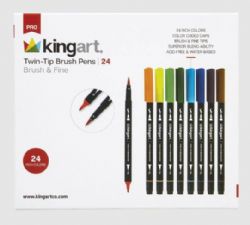 KINGART - EMBALLAGE DE 24 TWIN-TIP STYLO PINCEAUX